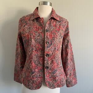 Analogy Embossed Stitch Jacket Art to Wear Pink Small